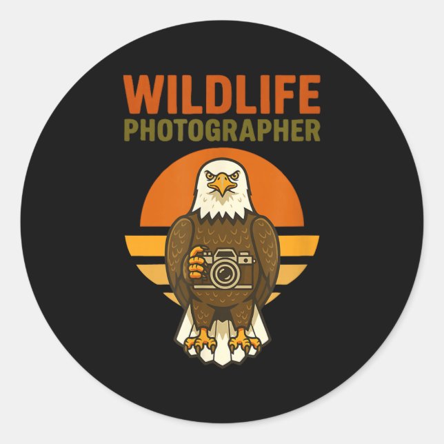 Wildlife Photographer Bald Eagle Bird Photography  Classic Round Sticker (Front)
