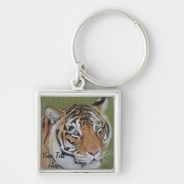 wildlife picture of big cat tiger  key ring (Front)