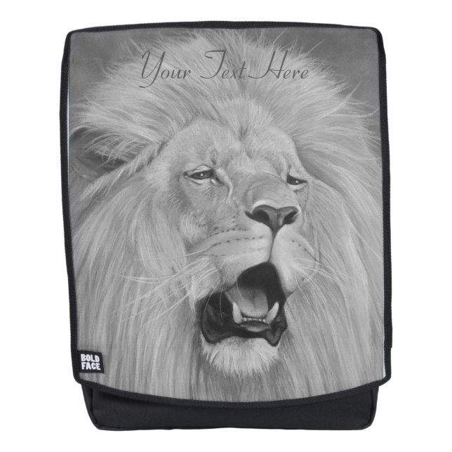 wildlife picture of lion roaring big cat backpack (Front)