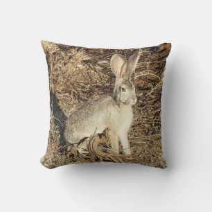 Wildlife pillow, jackrabbit  cushion