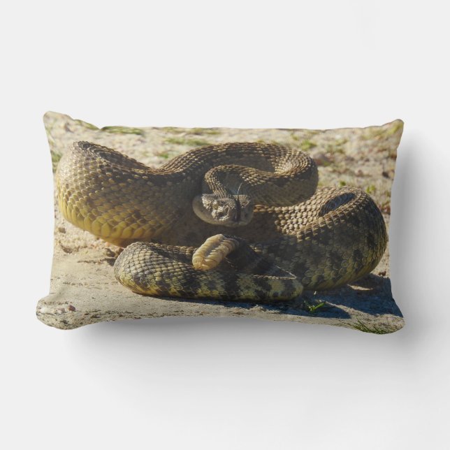 Wildlife pillow, reptiles, snakes, rattlesnake lumbar cushion (Front)