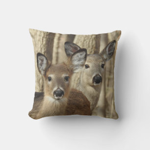 Wildlife pillow, whitetail deer, nature, animals cushion