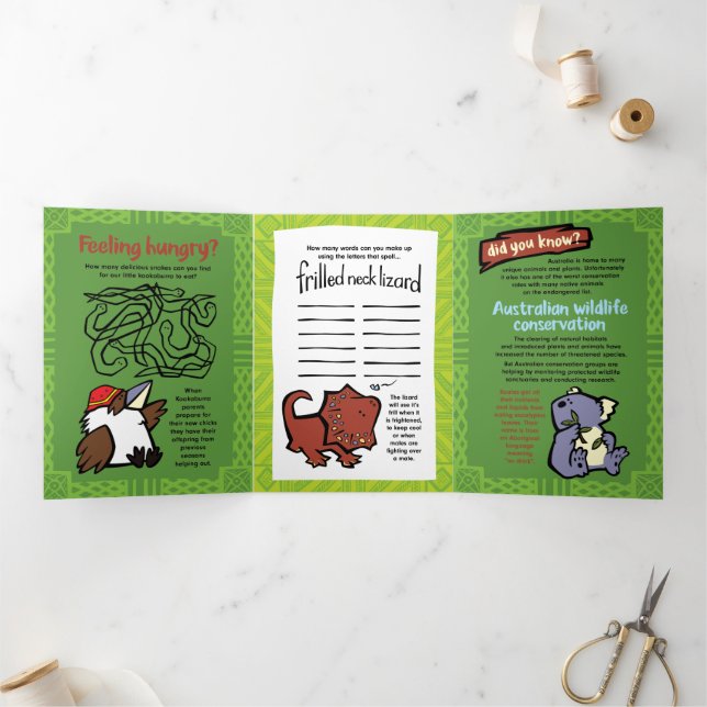 Wildlife Platypus Puzzle Greeting Card Trifold  (Inside)