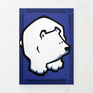 Wildlife Polar Bear Puzzle Greeting Card Trifold