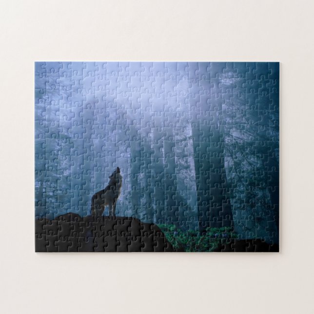 Wildlife Puzzle-Deep Woods Wolf Jigsaw Puzzle (Horizontal)