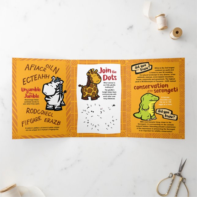 Wildlife Rhino Puzzle Greeting Card Trifold  (Inside)