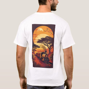 Wildlife Safari Adventure African Train Lions Zebr T-Shirt