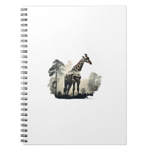 Wildlife Safari Adventure - Giraffe in Forest Notebook