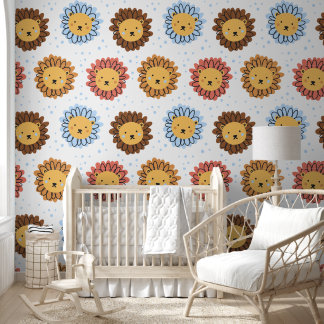 Wildlife Safari Lion Pattern Wallpaper