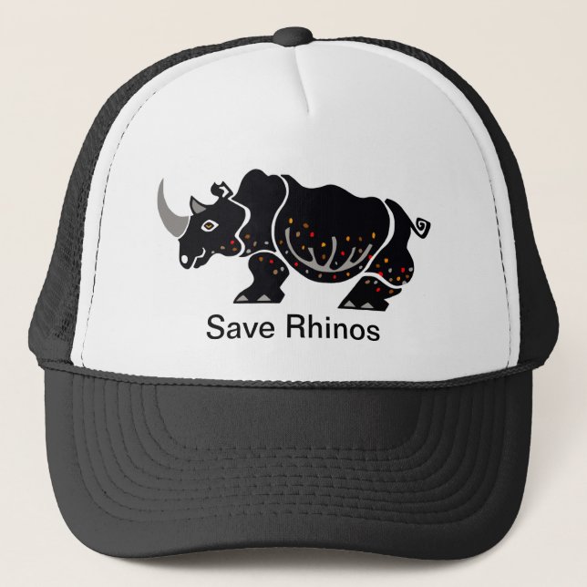  Wildlife - Save RHINOS -Endangered animal -Nature Trucker Hat (Front)