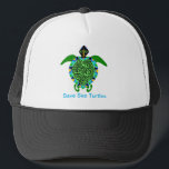 Wildlife - Save Sea TURTLES - Animal activist - Trucker Hat<br><div class="desc">The green sea turtle is found in tropical and sub-tropical waters of the Pacific and Atlantic Oceans. Endangered status due to degradation of their marine environment, harvesting of their meat and eggs, disease and accidental death from fisheries by-catch. Buy endangered green sea turtle merchandise with 25% of sales donated to...</div>