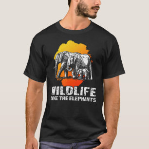 Wildlife Save The Elephants Wilderness Safari Afri T-Shirt