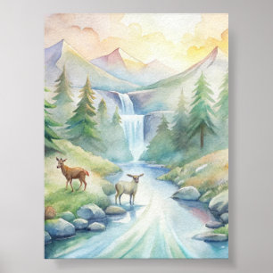 : Wildlife Symphony - Watercolor Harmony Poster