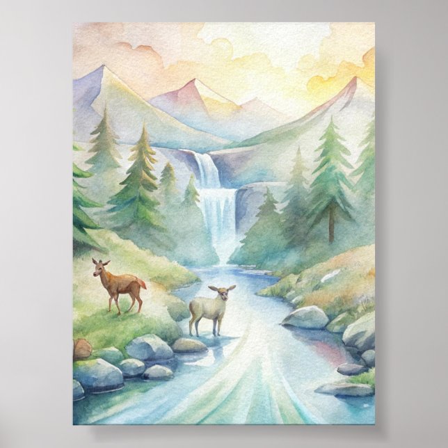: Wildlife Symphony - Watercolor Harmony Poster (Front)
