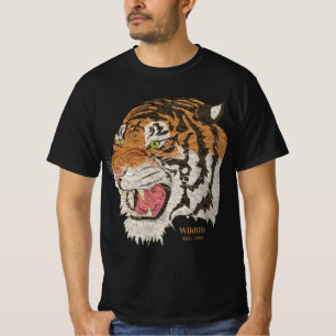 Wildlife tiger EST 1993 modern classic men black T-Shirt