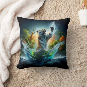 Wildlife Tiger Splash Cushion