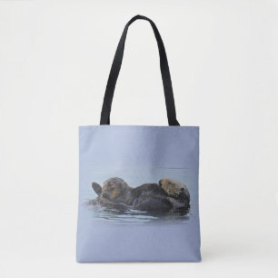 Wildlife tote, sea otters, marine life tote bag