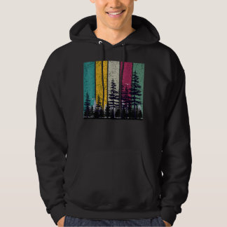 Wildlife Trees Outdoors Nature Retro Forest Hoodie