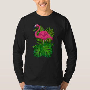 Wildlife Tropical Animal Exotic Bird Lover Pink Fl T-Shirt