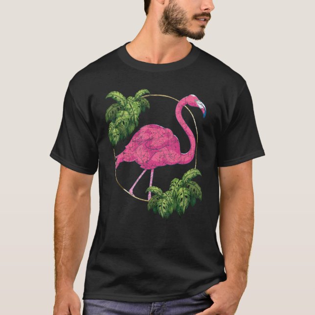 Wildlife Tropical Bird Exotic Animal Lover Pink Fl T-Shirt (Front)