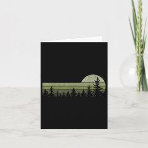 Wildlife Vintage Sunset Mountain Forest Trees Hiki Card