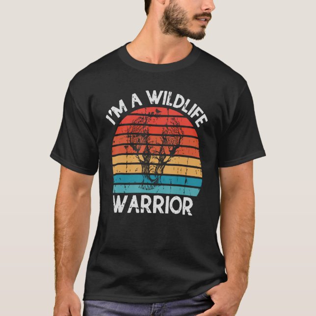 Wildlife Warrior Endangered Animals Conservation E T-Shirt (Front)