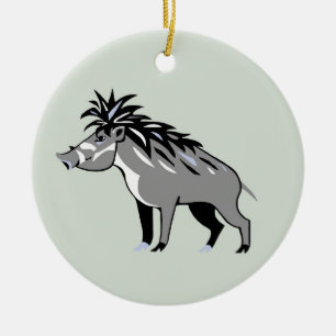 Wildlife - Warty PIG - Endangered animal - Warthog Ceramic Ornament