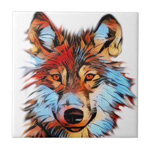 Wildlife Wolf Art Ceramic Tile