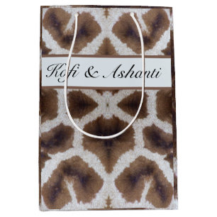 Wildly Elegant Personalised Safari Giraffe Print Medium Gift Bag