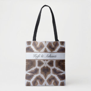 Wildly Elegant Personalised Safari Giraffe Print Tote Bag