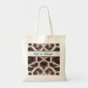 Wildly Elegant Personalised Safari Giraffe Print Tote Bag