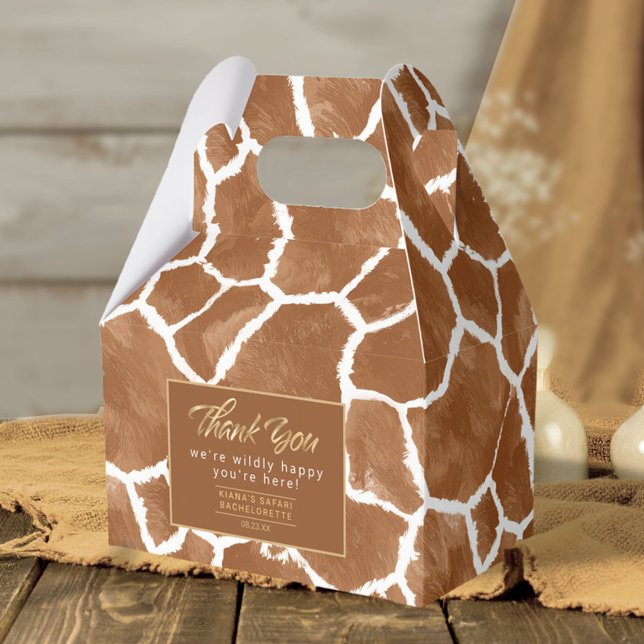 Wildly Happy Bachelorette Thank You Giraffe ID1152 Favour Box (Creator Uploaded)
