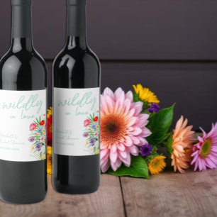 Wildly In Love Bridal Shower Wine Label
