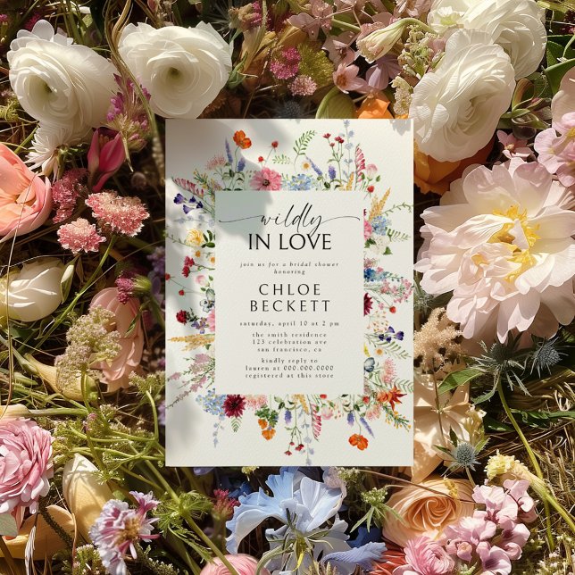 Wildly in Love Wildflower Bridal Shower Invitation (Creator Uploaded)
