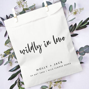 Wildly in Love Wildflower Seeds Modern Wedding Favour Bag
