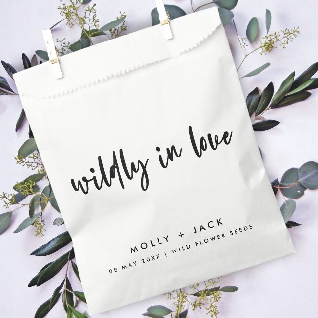 Wildly in Love | Wildflower Seeds Modern Wedding Favour Bag (Creator Uploaded)