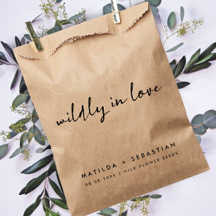 Wildly in Love Wildflower Seeds Rustic Wedding Favour Bag