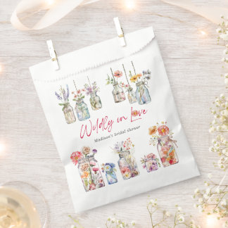 Wildly In Love Wildflower Watercolor Bridal Shower Favour Bag
