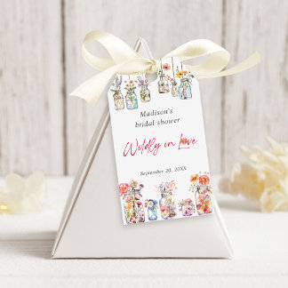 Wildly In Love Wildflower Watercolor Bridal Shower Gift Tags