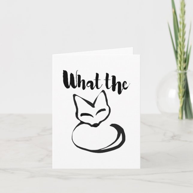 Wildly Punny — What the Fox? Minimalist Pun Art Note Card (Front)