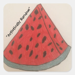 Wildly watermelon square sticker