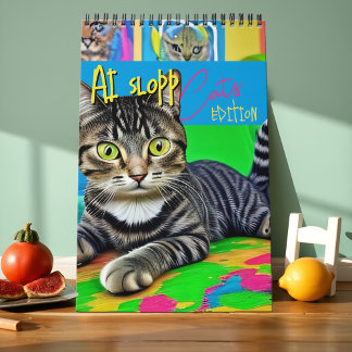 Wildly Weird Ugly Cat Art AI Slop Surreal Funny Calendar