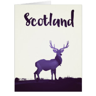 Wilds of Highland Scotland Stag Ink travel poster