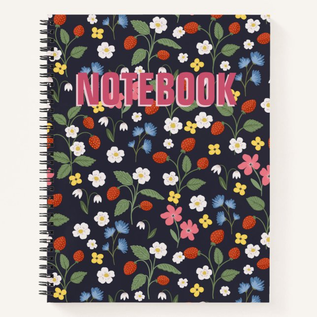 Wildstrawberry patterned notebook (Front)