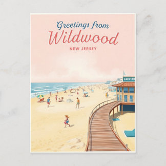 Wildwood, New Jersey – Retro Beach Scenes Postcard