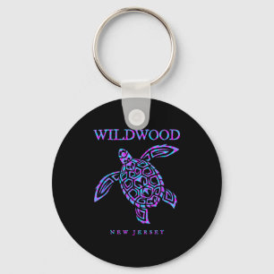 Wildwood New Jersey Sea Turtle Beach Vacation Men  Key Ring