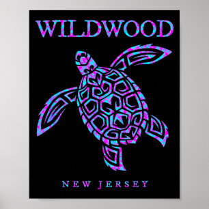 Wildwood New Jersey Sea Turtle Beach Vacation Men Poster