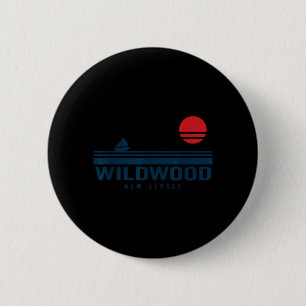 Wildwood New Jersey Sunset Sailboat Sunrise Summer 6 Cm Round Badge