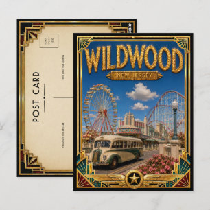 Wildwood New Jersey Vintage Art Deco Golden Age Postcard