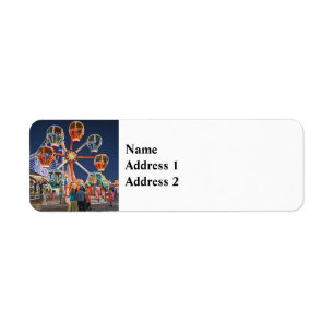 Wildwood NJ – Balloon Race Ride at Night Return Address Label
